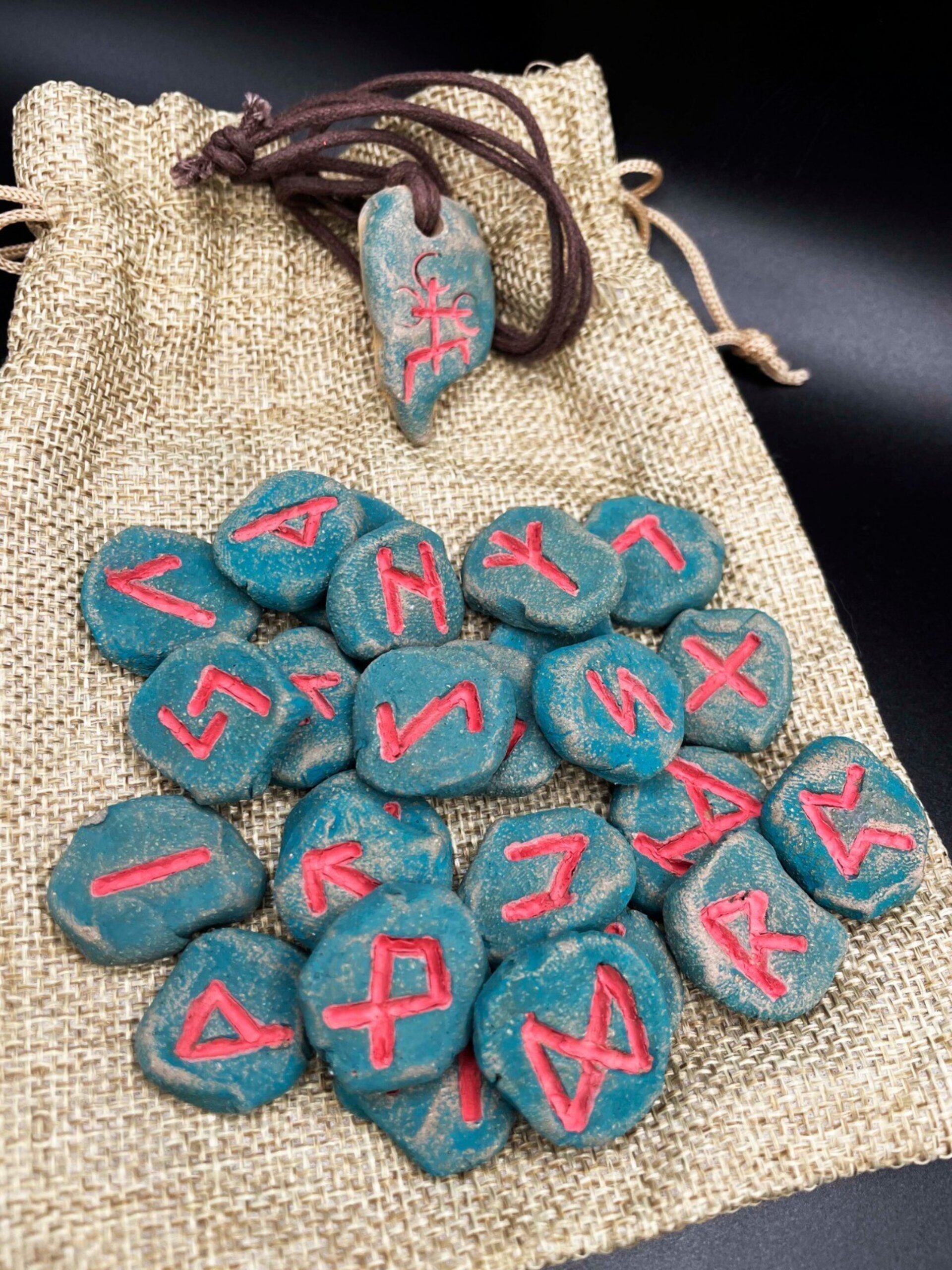 Juego de Runas de cerámica artesanal. Tarot vikingo - 4