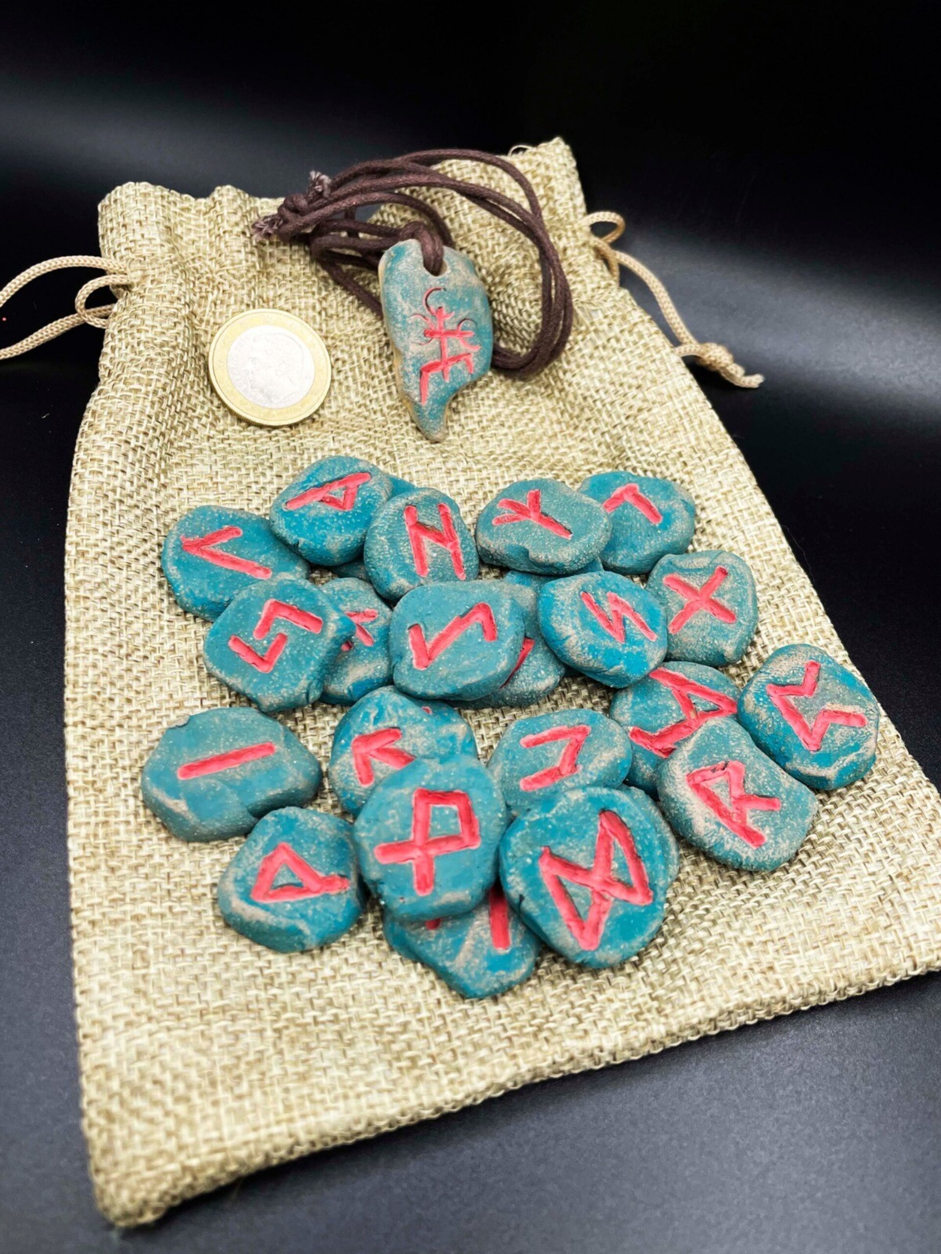 Juego de Runas de cerámica artesanal. Tarot vikingo - 2